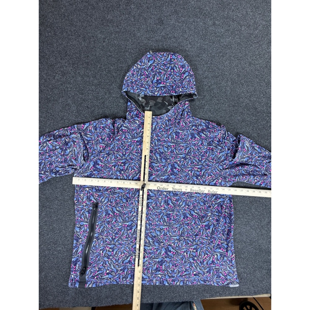 Greyson Hoodie Mens XXL Blue Butterfly‎ Print Performance Side Zip Pullover - Picture 8 of 10